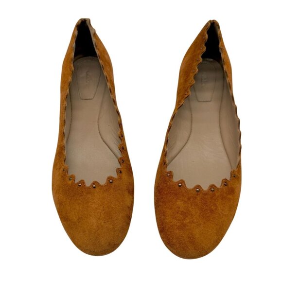 Chloe Shoes - Chloé Lauren Tan embellished suede ballet flats NWT - Size 38/ 7.5